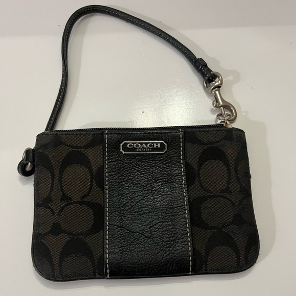 Coach Handbags - Coach Black and Brown Wristlet Bag